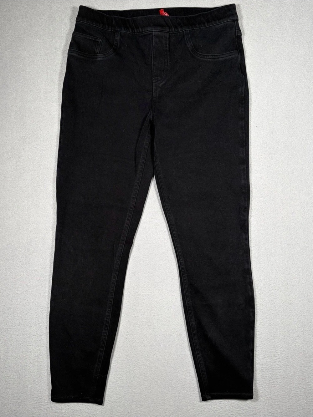 Spanx Ankle Jean Ish Leggings Womens Large Black Stretch Pull On Denim Boho